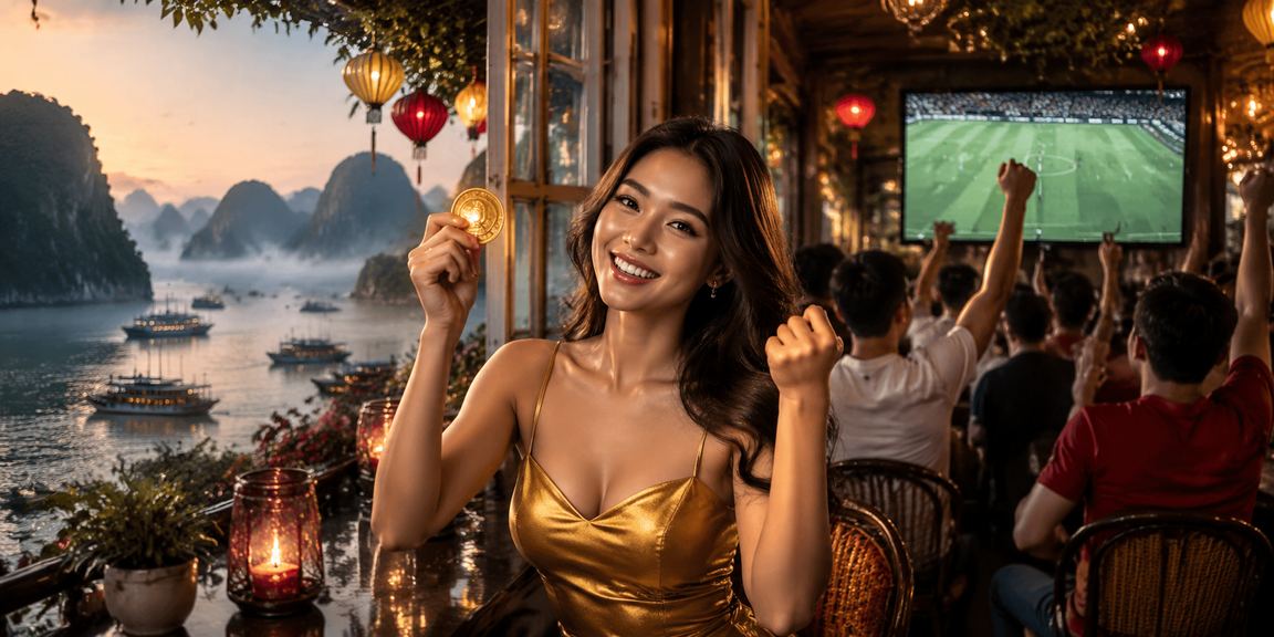 Người dùng uống cà phê tại Hạ Long Bay xem phân tích kèo và nhận hoàn tiền casino