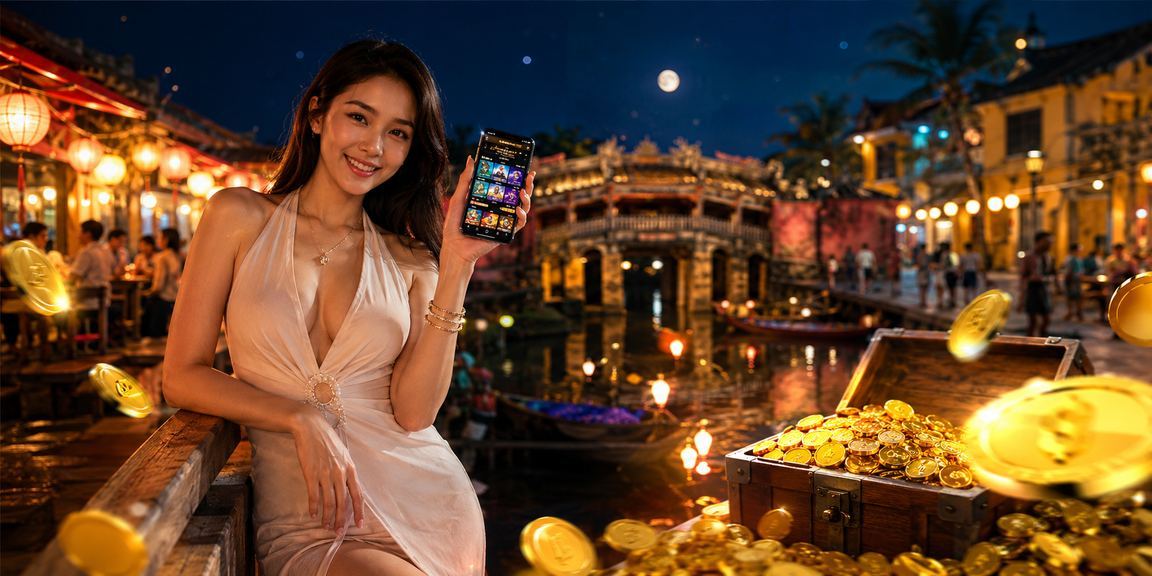 Người trẻ tại Hội An theo dõi giải Esports và phân tích kèo trong không gian chợ đêm
